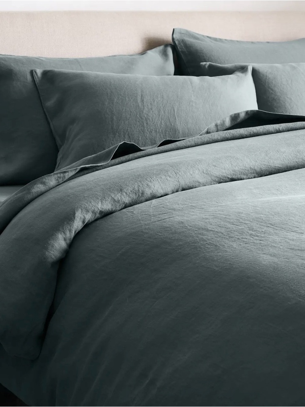 NEW Quince European Linen Duvet Cover, King/Cal King (Ocean)